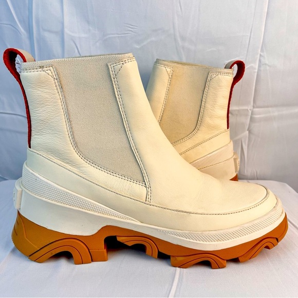 Sorel Women's Brex Chelsea Boots Size 8.5 Natural Waterproof Cream Chunky Soul - Picture 1 of 9